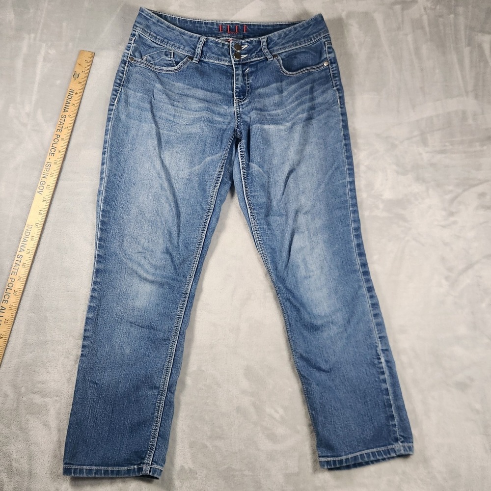 Elle Paris Straight Leg Jeans Womens 8 Blue Medium Wash Mid Rise Denim Retro Y2K